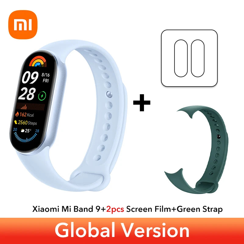 الإصدار العالمي من سوار Xiaomi Smart Band 9 مقاس 1.62 بوصة AMOLED يدعم أكثر من 150 وضعًا رياضيًا وعمر بطارية يصل إلى 21 يومًا ومراقبة النوم SpO2* سوار