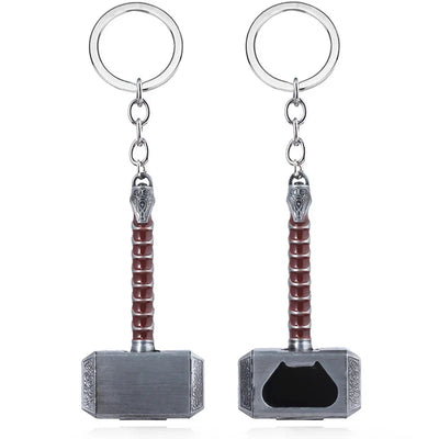 Thor Hammer Metal Keychain Movie Key Ring Cosplay Prop Key Holder For Fans Bag Ornament Car Pendant Gift