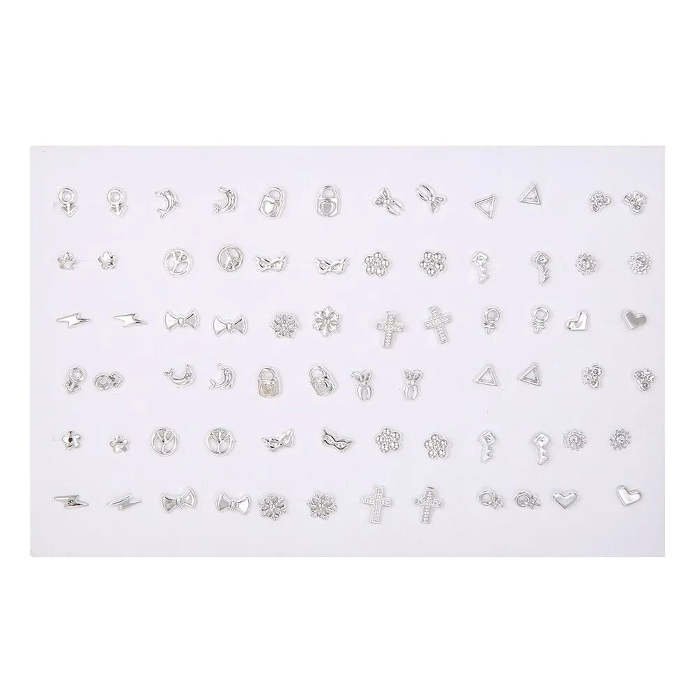 Fashion Geometric 36 Pairs/Lot Mixed Styles Small Stud Earrings For Women Lady Starfish Dolphins Moon Jewelry Party Gifts