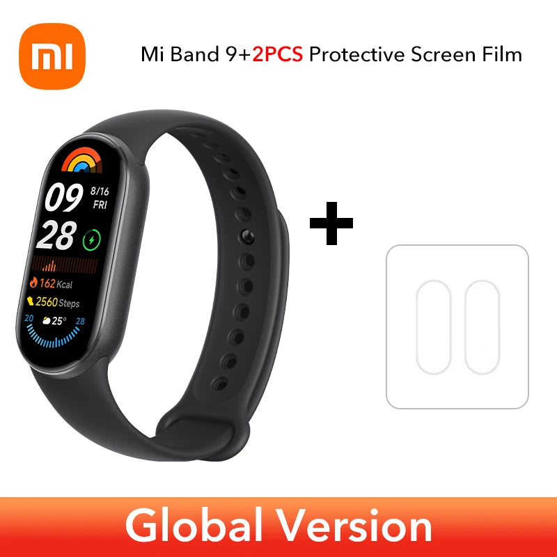 إصدار عالمي سريع الشحن من Xiaomi Smart Band 9 مقاس 1.62 بوصة AMOLED 150+ وضع رياضي عمر بطارية 21 يومًا * مراقبة النوم SpO2 * سوار