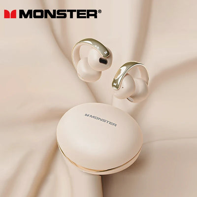 Choice Original Monster XKT30 TWS Wireless Bluetooth 5.4 Headset Ear Clip Touch Earphones Deep Bass Noise Reduction Game Earbuds