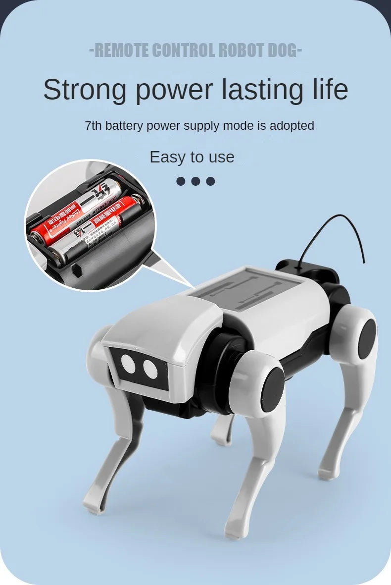 Rc Robot Children's Remote Control Mechanical Dog Toy Science Teaching Diy Assembling Model Electric Set Toys for Boys Kids Gift