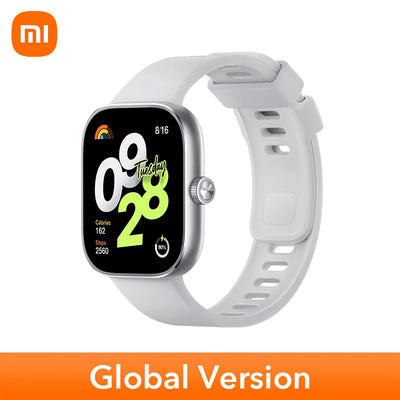 النسخة العالمية من ساعة Xiaomi Redmi Watch 4 الذكية مقاس 1.97 بوصة AMOLED لمراقبة معدل ضربات القلب وأكسجين الدم ودعم مكالمات الهاتف عبر البلوتوث ونظام تحديد المواقع العالمي (GPS)