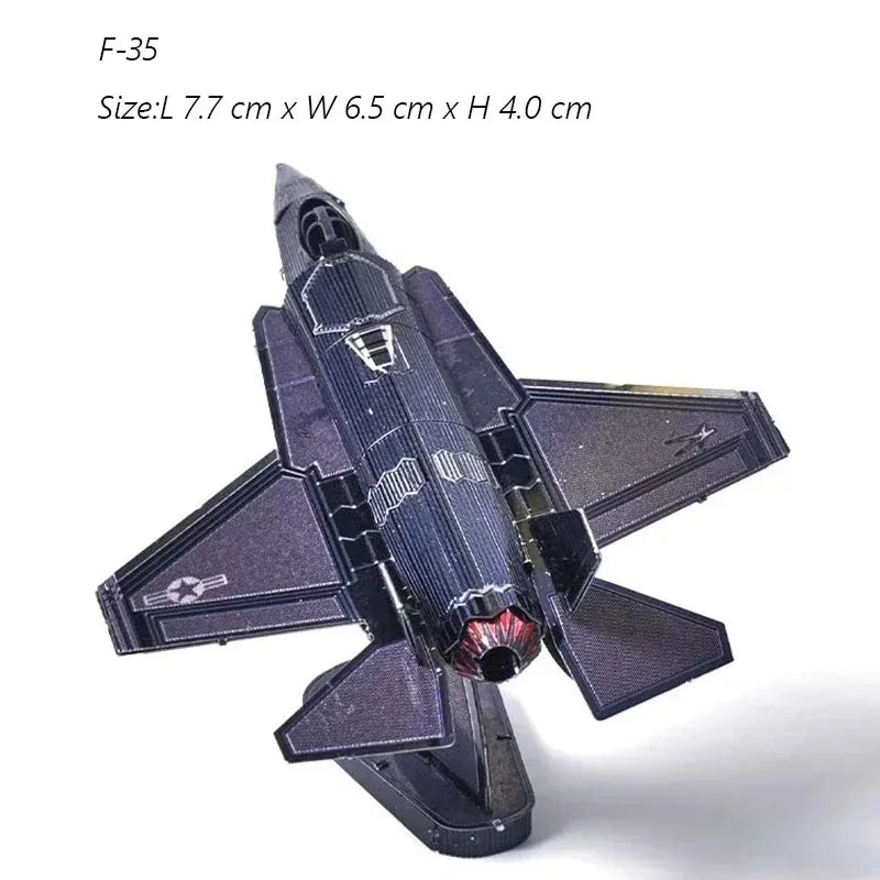 3D Metal Puzzle Air Force J-20 J-10B Fighter KA-50 RAH-66 VF-1S DIY Handmade Assembly Model Jigsaw Puzzle Toys For Adult Kids