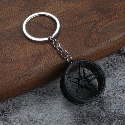 Creative New Design 5 Hubs Wheel Rim Model Keychain Fashion Accessories Auto Part Car Keyring Key Chain Ring Keyfob Key Holder