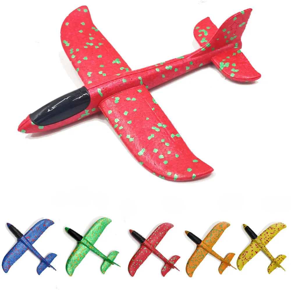 Outdoor Games Kids Glider Flight Flying Throw Foam Plane Shooting Gun, Catapult Plane Launcher Toy for Kids, Shooting Toy