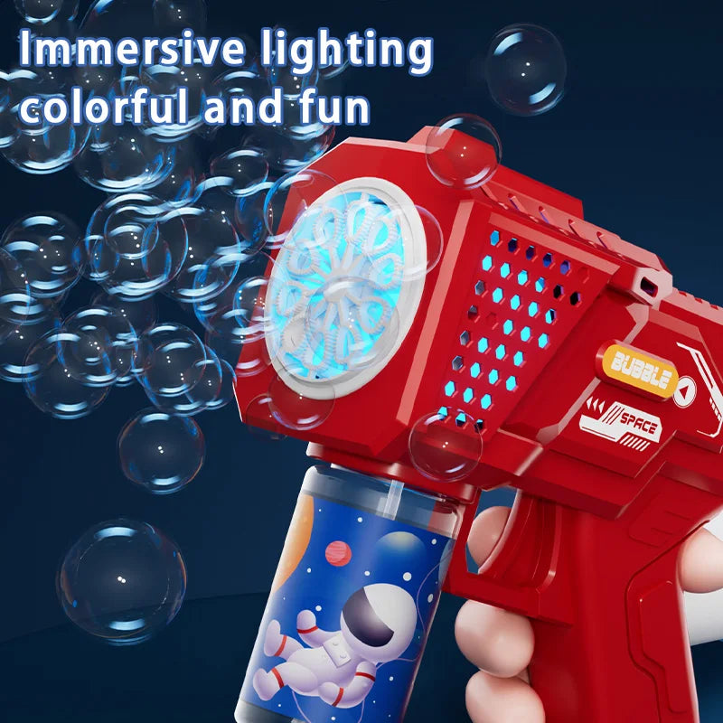 Children's Handheld Automatic Porous Space Bubble Gun Outdoor Entertainment Toy [Without Bubble Water]