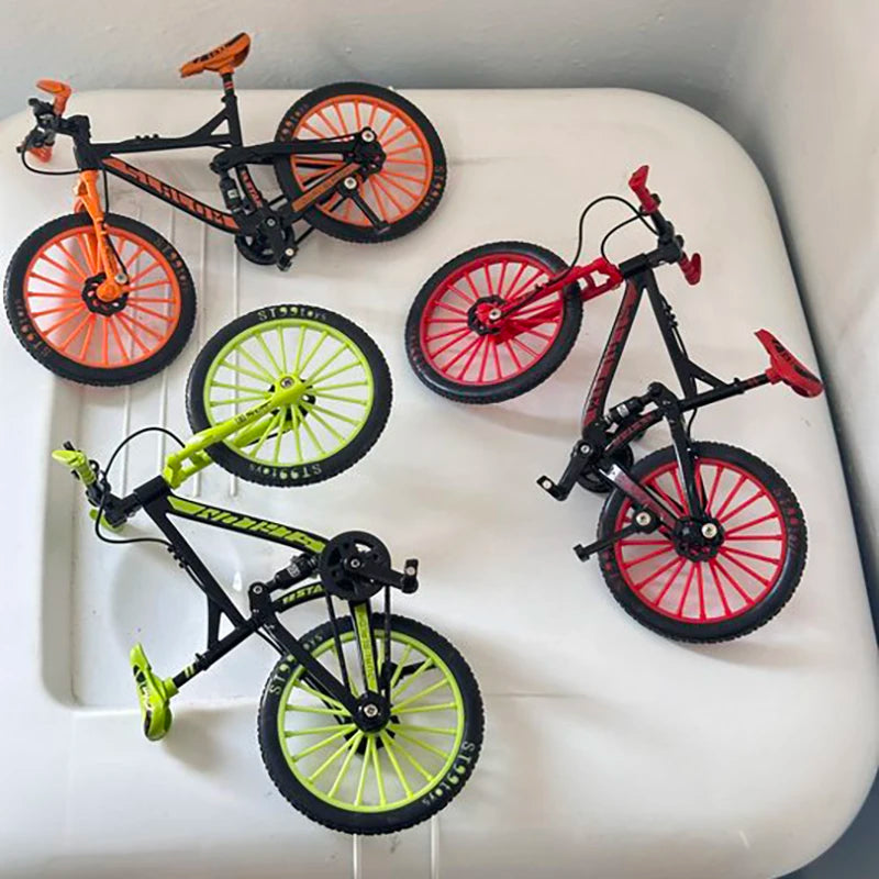 1:10 Mini Finger Mountain Bike Diecast Model Alloy Bicycle Simulation Collection Die Casting Racing Metal Bike Toys for boy