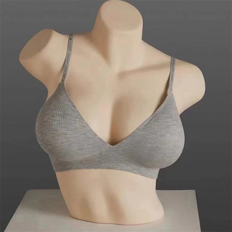 Women Sexy Seamless Bras Deep V Neck Bralette Sexy Lingerie Letter Strap Tops Push Up Underwear Wireless Brassiere for Female