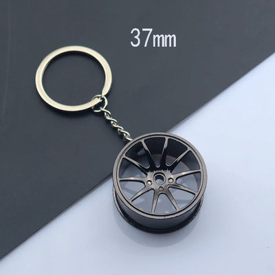 Creative Turbo Hub Keychain Classic Mini Meatl Auto Parts Pendant Key Ring Men Car Key Holder Gifts