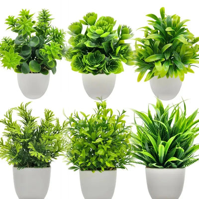 1pc Artificial Plants with Plastics Pots Perfect Greenery for Home DecorationsOffice Desk Living Room and Bedroom Decoration