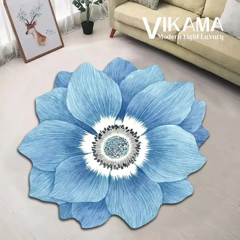 VIKAMA flower-themed carpet Living room Bedroom Children's room non-slip cushioned Bathroom kitchen absorbent floor mat