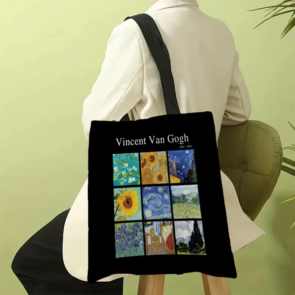 Vincent Van Gogh Capacious Tote Bag, Casual Portable Shoulder Bag ,Lightweight Shopping Bag, Big Reusable Canvas Bag