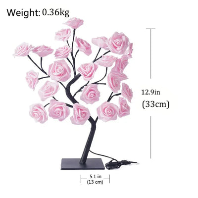 LED Table Lamp Rose Flower Tree USB Night Lights Home Decoration LED Table Lights Parties Xmas Christmas Wedding Bedroom Decor