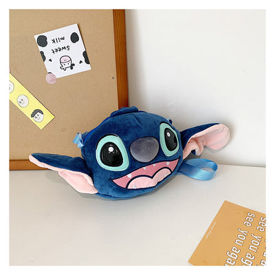 Disney New Lilo & Stitch Plush Toys Kawaii Plush Messenger Bag Girl Handbag Anime Stuffed Toys Children Cartoon Plushie Soft Bag