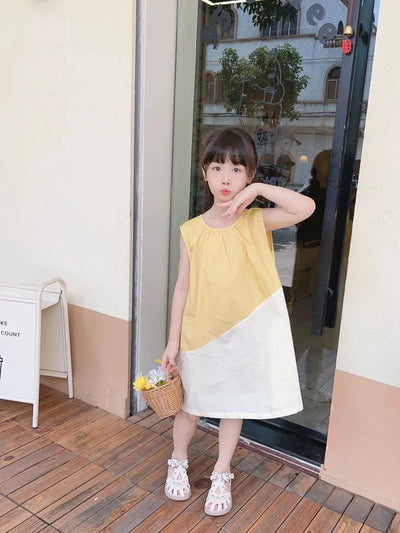 3-9y Summer children's girls dresses children's spliced female princess dresses new flower girl dresses cotton candy dresses