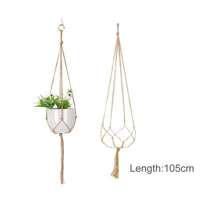 Hanging Plant Handmade Macrame Plant Hanger Flower Pot Planter Hanger Wall Decor Courtyard Garden Hanging Planter Hanging Basket