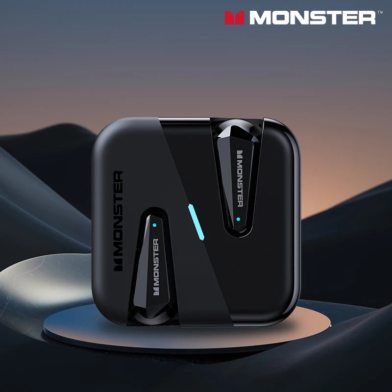 سماعات أذن Monster XKT01MK 2 اللاسلكية بتقنية البلوتوث V5.4 الأصلية من Choice مع ميكروفون عالي الدقة وسماعات أذن طويلة الأمد وسماعات أذن منخفضة الكمون