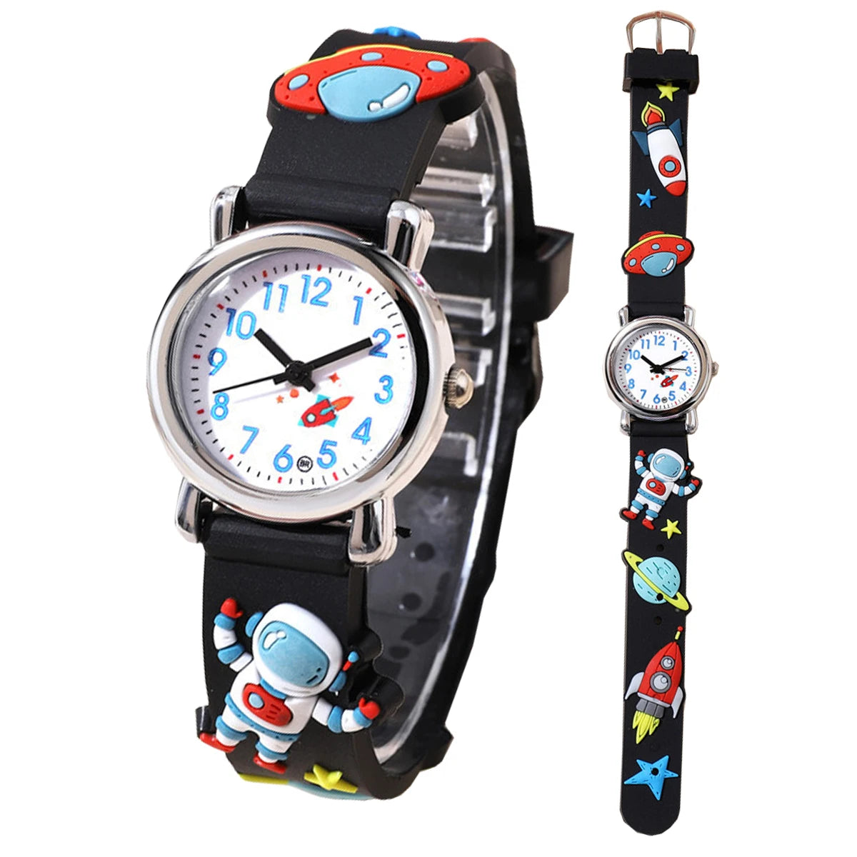 Astronaut Pattern Series Children's Watch Color Plastic Tape Boy Girl Student Gift Watch