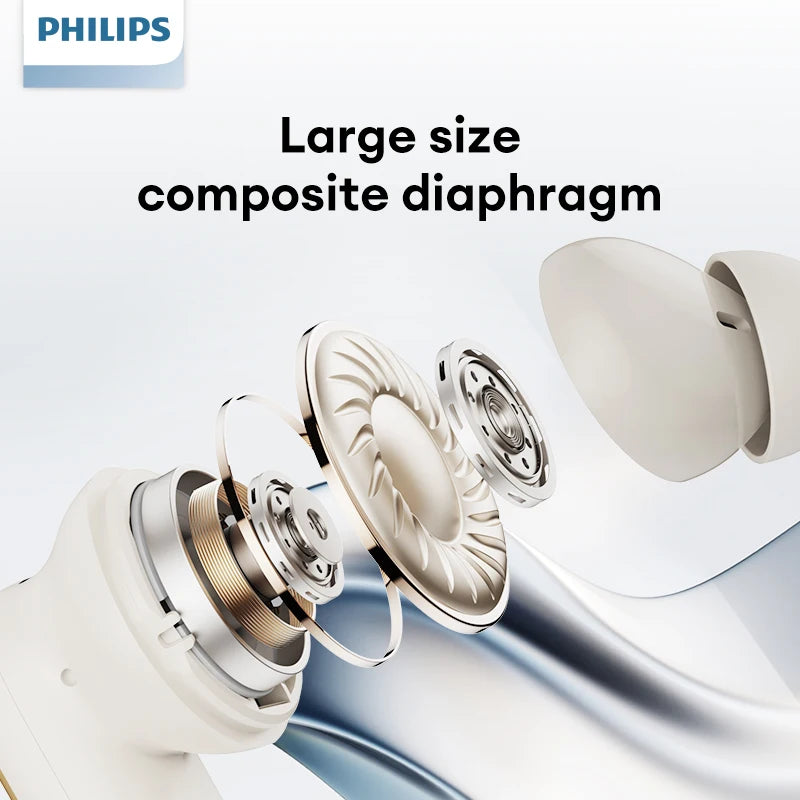 سماعات أذن TAT2569 لاسلكية أصلية من Philips بتقنية البلوتوث V5.4 مع ميكروفون وسماعات أذن مقاومة للماء مع وضع الاستعداد الطويل للغاية