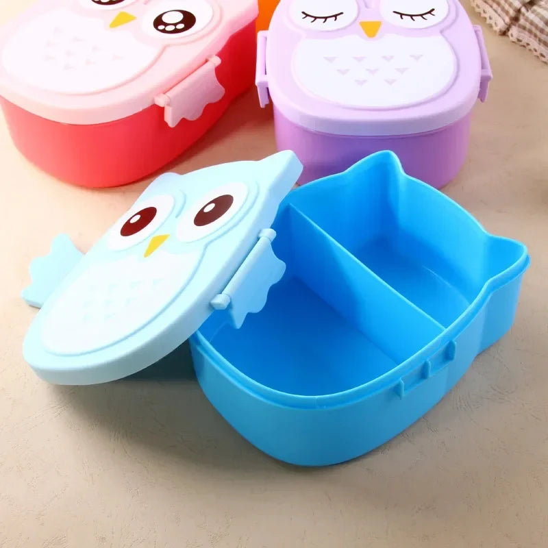 Portable Plastic Children Students Lunch Box Bento Box Food Container Carton Dinnerware Cutlery Food Container