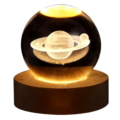 LED Crystal Ball Table Lamp USB Night Light 3D Moon Planet Galaxy Decor for Home Table Lamp Party Toys for Kids Adult Xmas Gifts