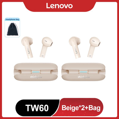 Original Lenovo TW60 TWS Bluetooth Headset 5.3 HiFi Sound Low Latency Earbuds Noise Reduction Gaming Sport Headphones