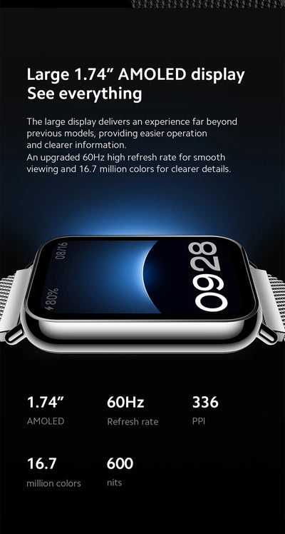 New world Premiere Global Version Xiaomi Smart Band 8 Pro 1.74”AMOLED display Built-in Up to 14-day battery life 5ATM Water