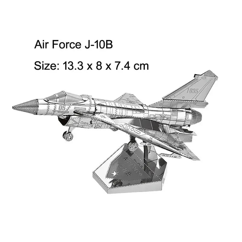 3D Metal Puzzles Military J-20 J-10B SU-34 KA-50 Fighter UFO RAH-66 Helicopter DIY Handmade Assemble Model Jigsaw Puzzles