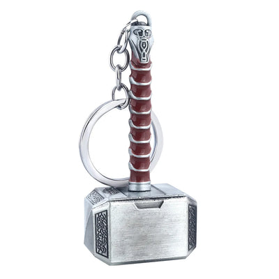 Thor Hammer Metal Keychain Movie Key Ring Cosplay Prop Key Holder For Fans Bag Ornament Car Pendant Gift