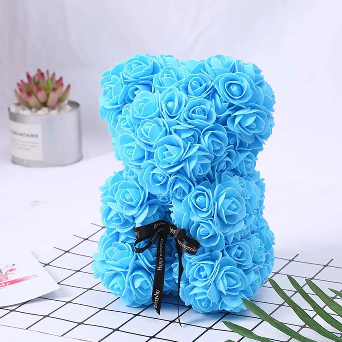 1pc Valentine's Day Gift Creative Rose Bear Gift Box PE Flower Romantic Foam Bear Hug Bear