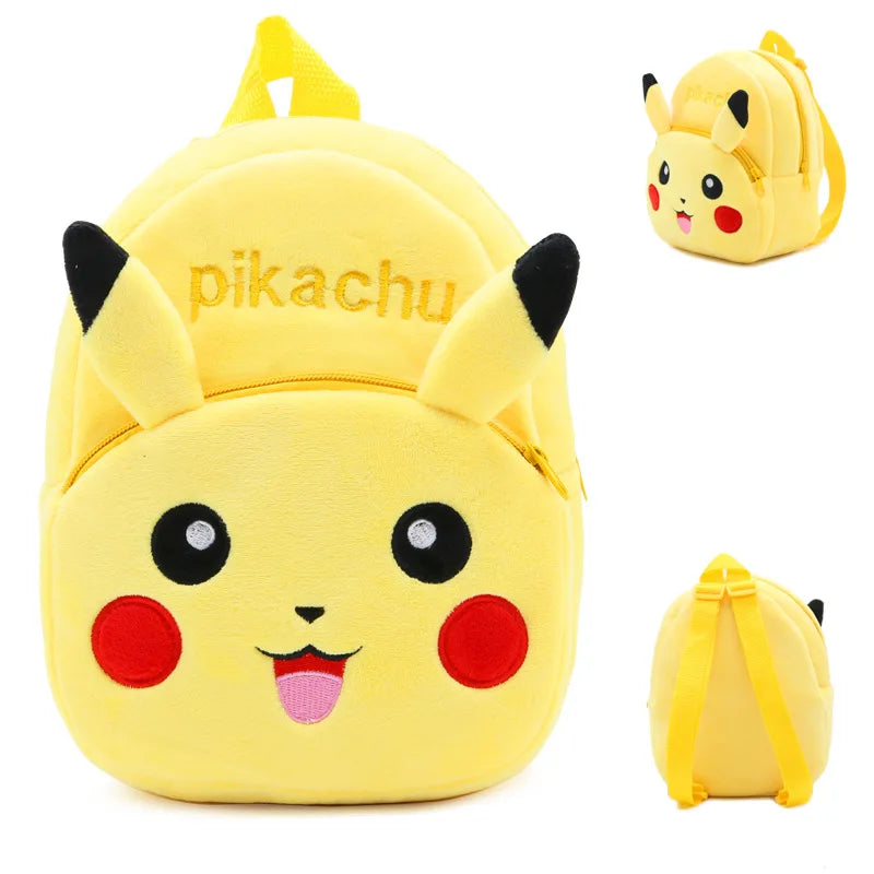 Anime Pokemon Pikachu Poke Ball Plush Backpack Kids Cartoon Plush Stuffed Backpack Storage Bags School Bag Kindergarten Gifts