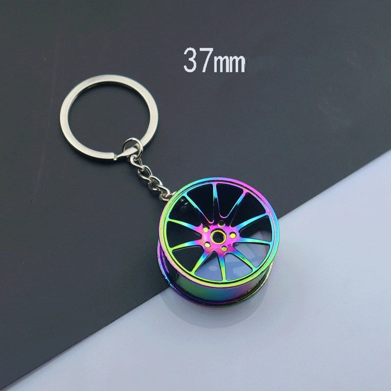 Creative Turbo Hub Keychain Classic Mini Meatl Auto Parts Pendant Key Ring Men Car Key Holder Gifts