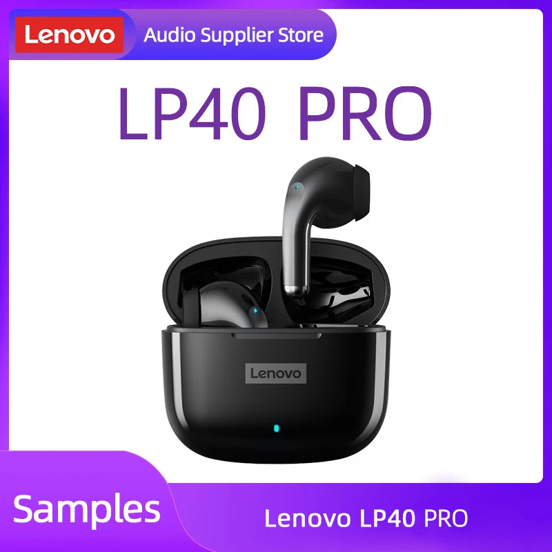 سماعات لينوفو الأصلية LP40 Pro TWS اللاسلكية سماعات بلوتوث 5.1 رياضية لتقليل الضوضاء مع التحكم باللمس جديدة