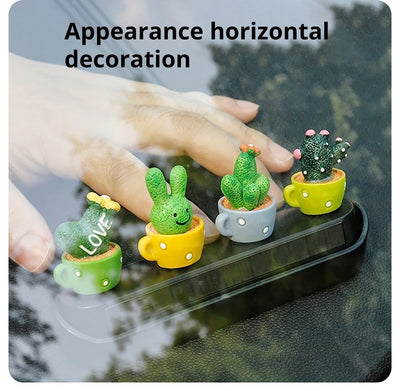 1 Set Of 4, Resin Succulent Cactus Mini Green Plant Car Office Home Living Room Crafts