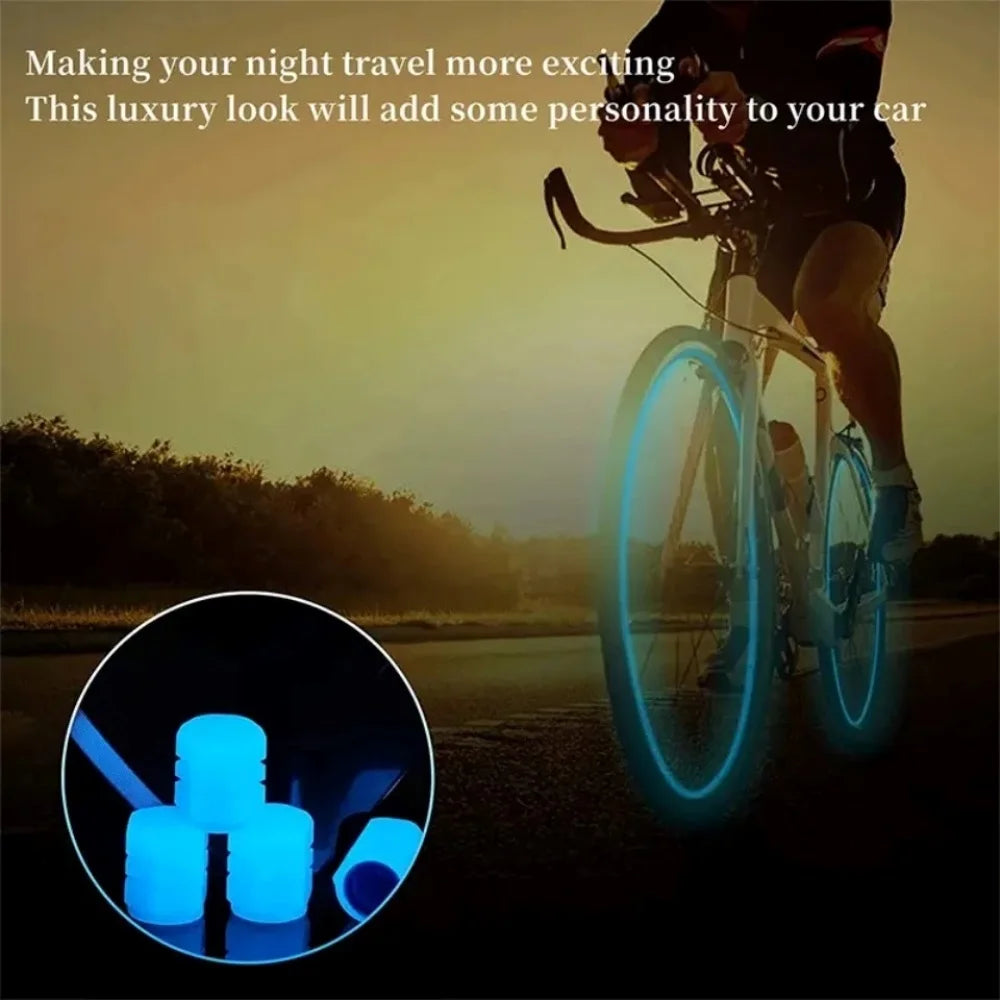 Luminous Valve Caps Fluorescent Red Night Glowing Car Motorcycle Bicycle Wheel Styling Tyre Hub Universal Cap Decor 20Pcs