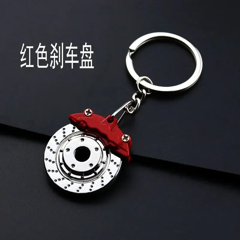 Creative Metal Car Accessories Keychain Zinc Alloy Turbo Gearbox Hub Brake Disc Pendant KeyRing for Men's Dad Birthday Gift