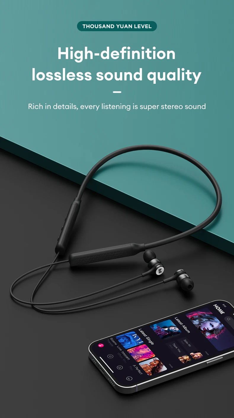 New Monster SG08 Wireless Bluetooth 5.4 Neckband Earphones Ultra-Long Battery Life Gaming Earbuds HD Call Sport Headset With Mic