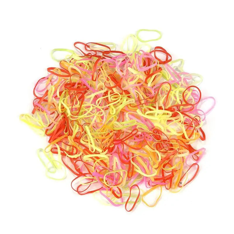 1000Pcs/Bag Colorful Small Disposable Hair Bands Scrunchie Girls Elastic Rubber Band Ponytail Holder Hair Accessories Hair Ties