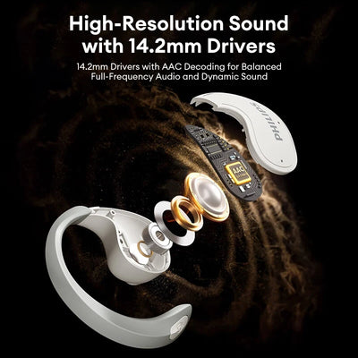 New Original Philips TAT2708 OWS Wireless Bluetooth Earphones ENC Call Noise Cancelling Headset Waterproof Sport Stereo Earbuds