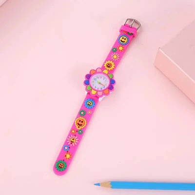 Children's Cartoon Watch Quartz Silicone Watch Elementary School Girls Boys Children's Watch 3D Silicone Strap