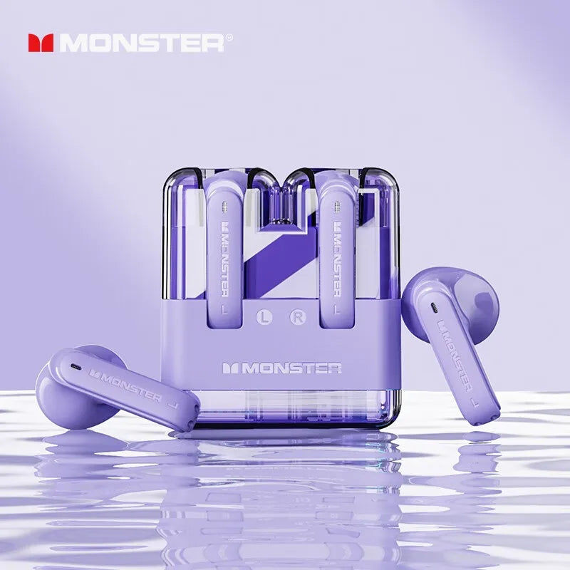 Original Monster XKT12 Gaming Earphones Bluetooth 5.3 TWS Wireless Headset HIFI Sound Earbuds Noise Reduction Headphones 300mAh