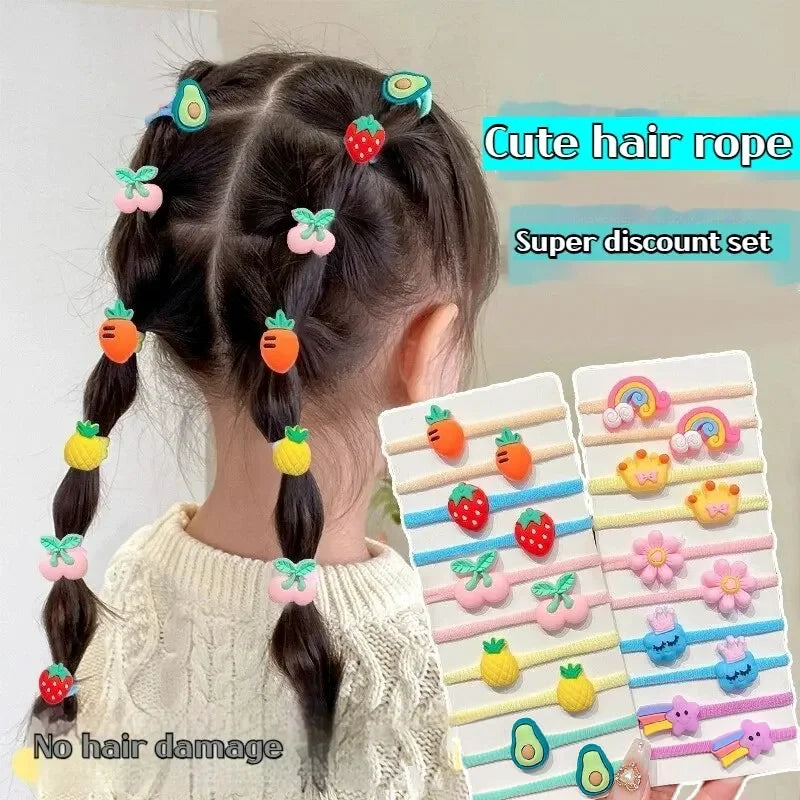 20-40 Pieces/Set Rubber Band for Children Cartoon Hair Band New Sweet Hair Rope Hair Accessories