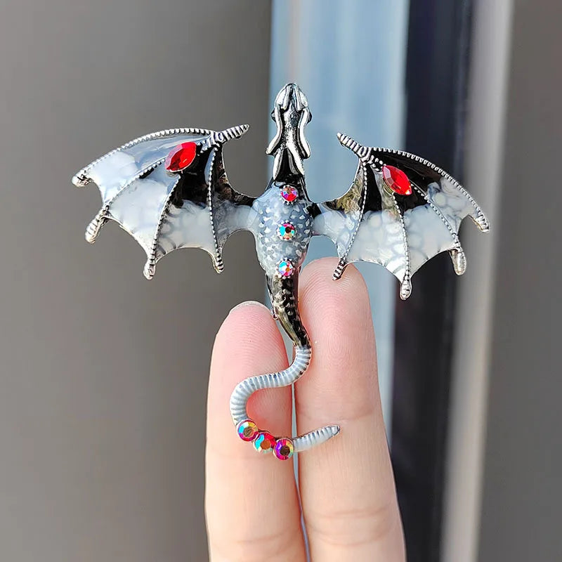 2024 Europe and the United States Explosive Enameled Dragon Brooch Manufacturers Custom Diamond-encrusted Animal Pins Cross-bord