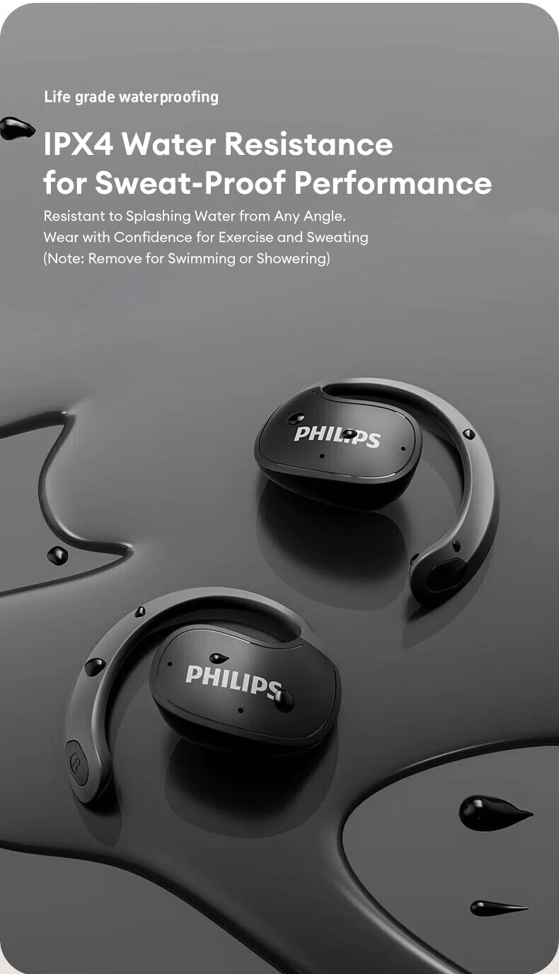 New Original Philips TAT2708 OWS Wireless Bluetooth Earphones ENC Call Noise Cancelling Headset Waterproof Sport Stereo Earbuds