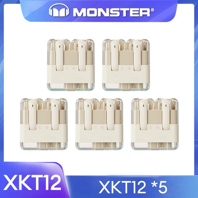 سماعات الألعاب الأصلية Monster XKT12 بتقنية البلوتوث 5.3 TWS وسماعات أذن لاسلكية بتقنية HIFI وسماعات أذن مضادة للضوضاء بسعة 300 مللي أمبير في الساعة