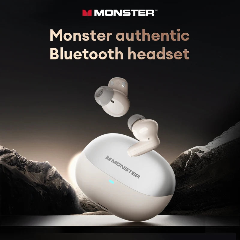 Monster XKT28 Bluetooth 5.4 Wireless Headphones Noise Cancellation Gaming Dual Mode Earbuds HIFI Stereo Sound Earphones With Mic