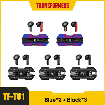 Transformers TF-T01 2/3/5pcs TWS Wireless Bluetooth V5.3 Earphone Low Latency Gaming Headset Music Dual Mode HIFI Stereo Earbuds