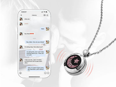 Totwoo Couple Touch Necklaces with Natural Agate for long distance relationship