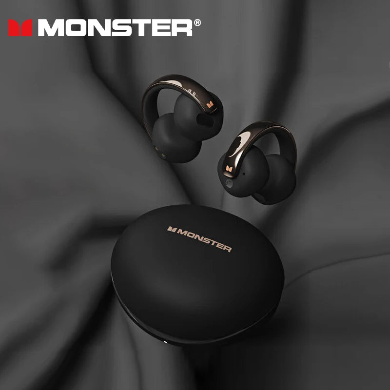 Choice Original Monster XKT30 TWS Wireless Bluetooth 5.4 Headset Ear Clip Touch Earphones Deep Bass Noise Reduction Game Earbuds